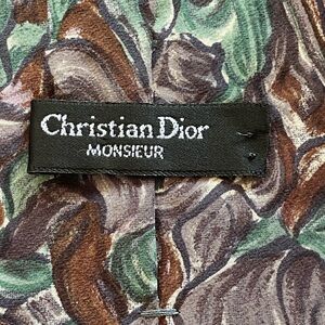Dior Monsieur Artistic Green and Brown Tie All Silk